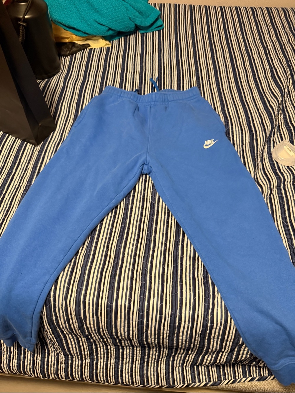 Nike Royal Blue Athletic Fleece Joggers with White Logo